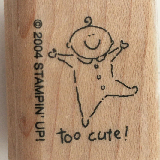 Stampin Up Stamp Too Cute Baby Card Making Craft Curly Hair Dancing in Pajamas