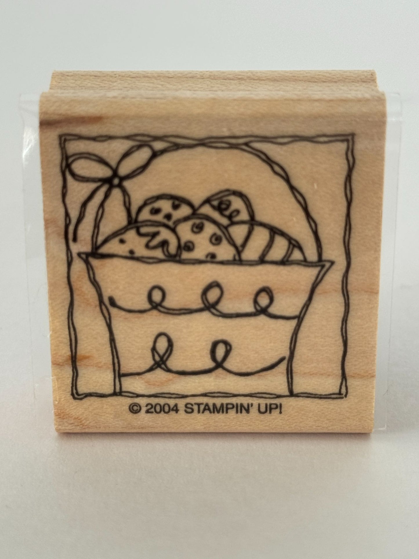 Stampin Up Rubber Stamp Easter Eggs Basket Card Making Spring Wood Mounted Craft