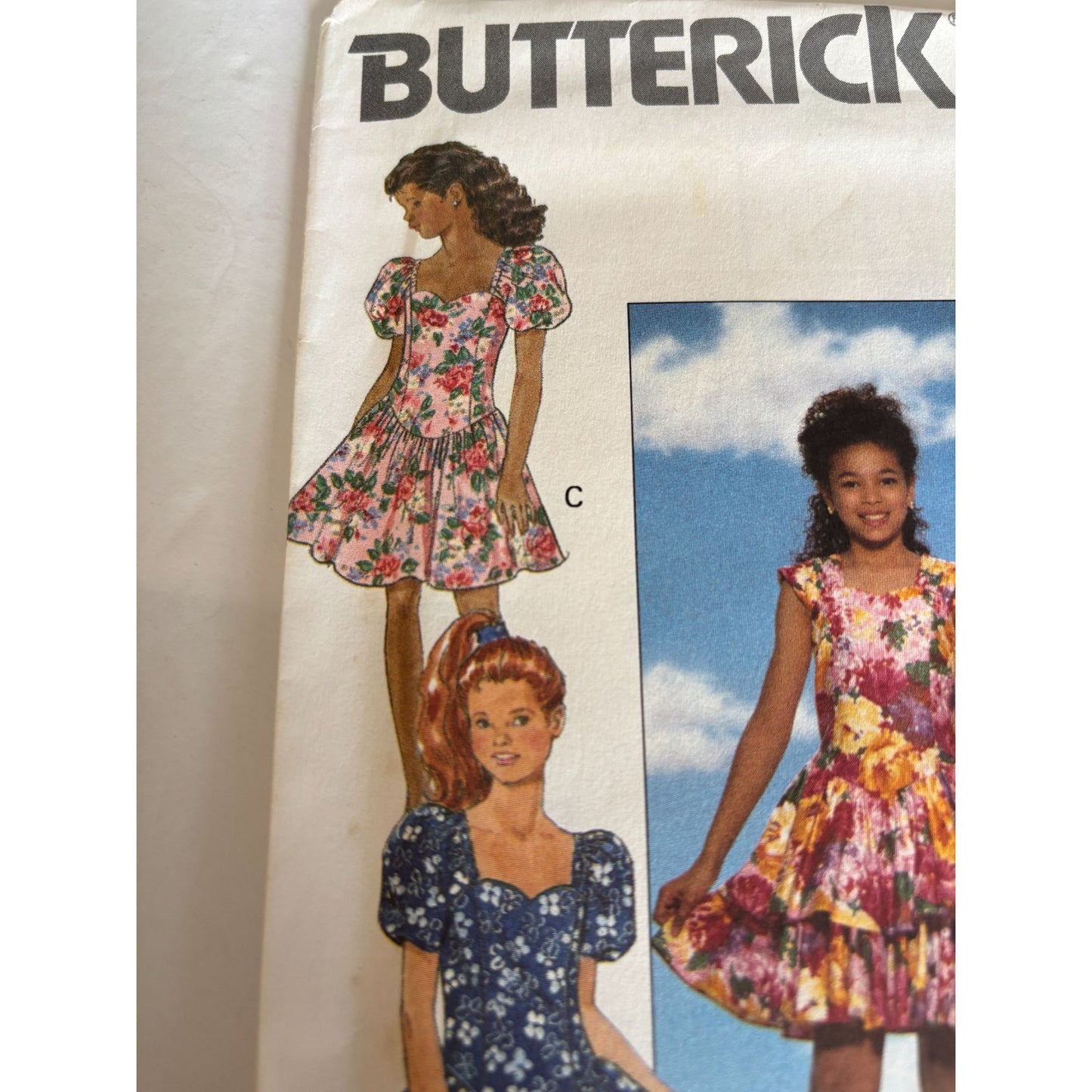 Butterick Sewing Pattern 6175 Girls Party Dress Summer Layered Ruffles UC 12 14