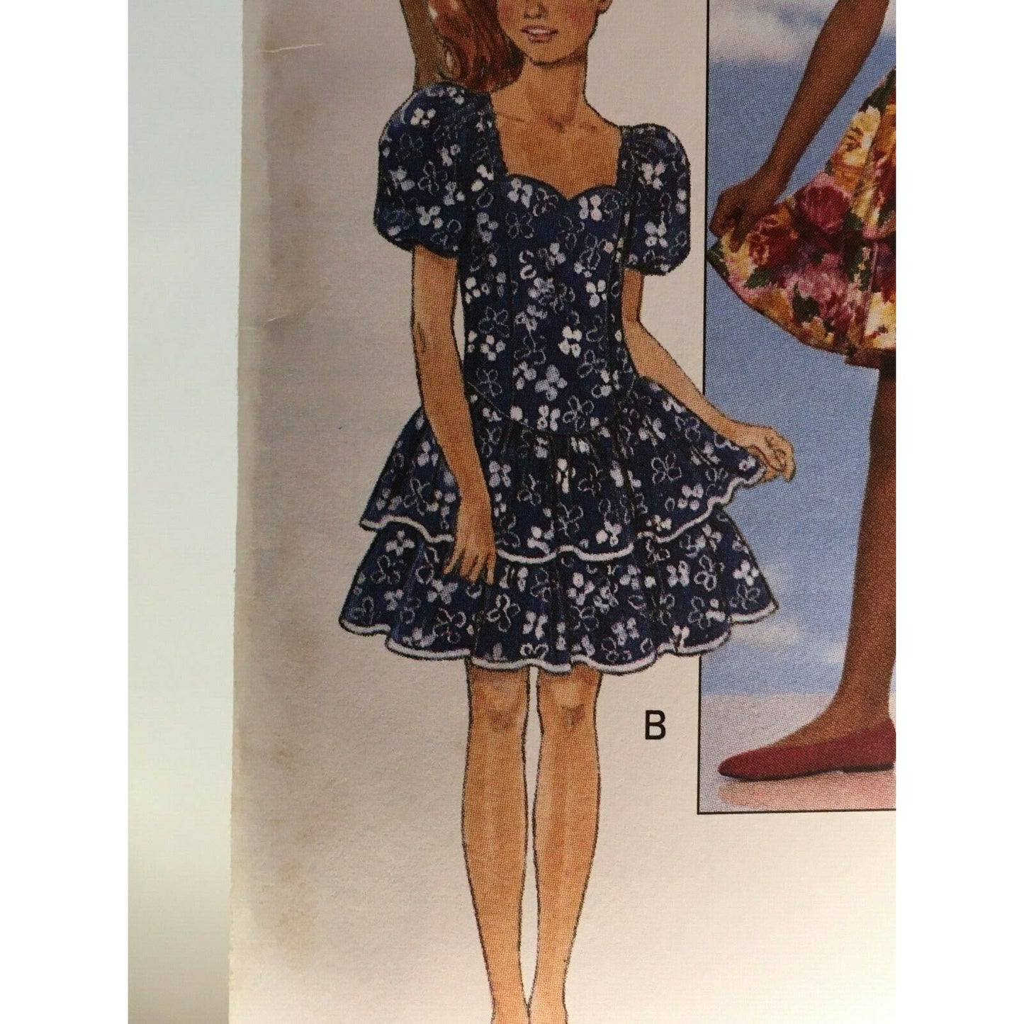 Butterick Sewing Pattern 6175 Girls Party Dress Summer Layered Ruffles UC 12 14
