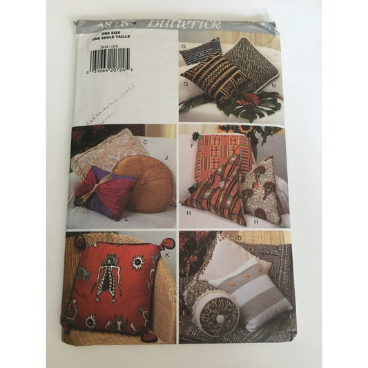 Butterick Sewing Pattern 3818 Home Decor 13 Pillows or Pillow Covers Uncut
