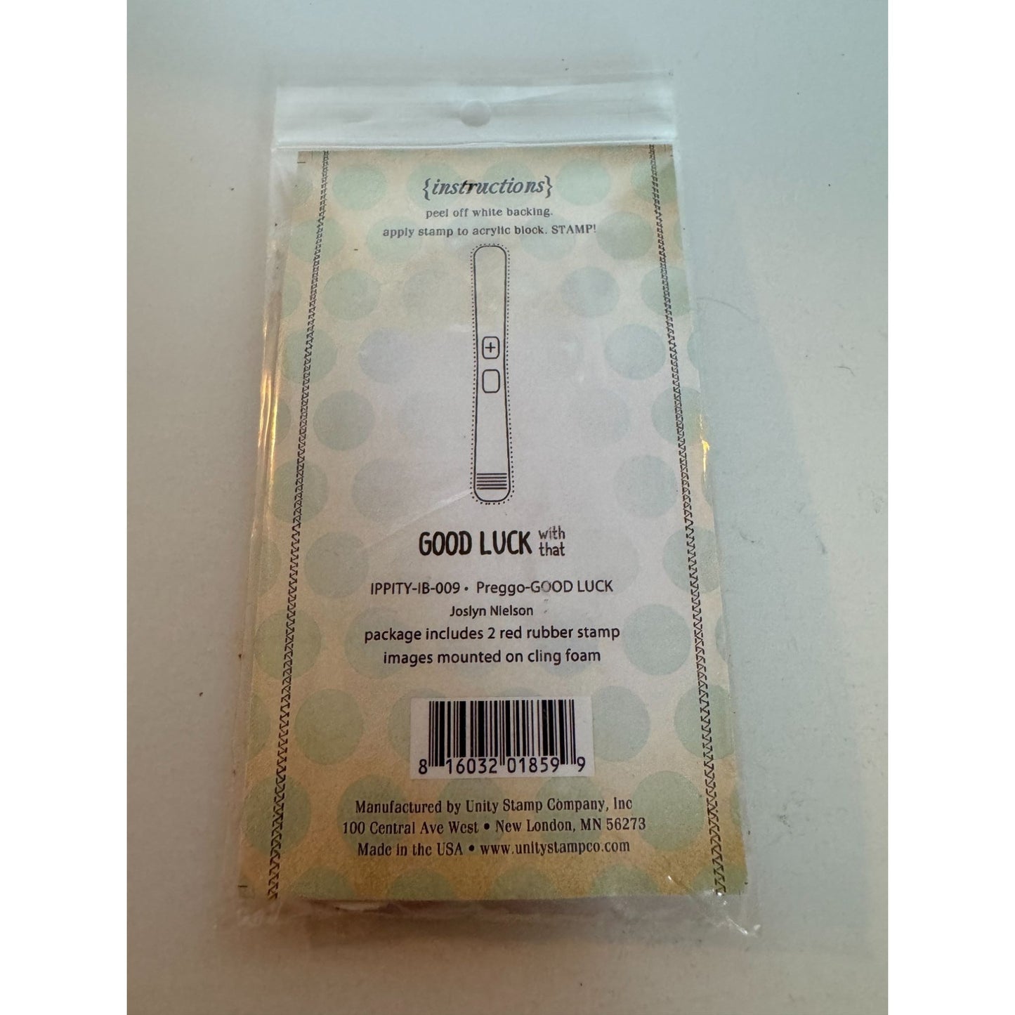 Unity Stamp Itty Bitty Rubber Stamps Good Luck With That Preggo Pregnancy Test