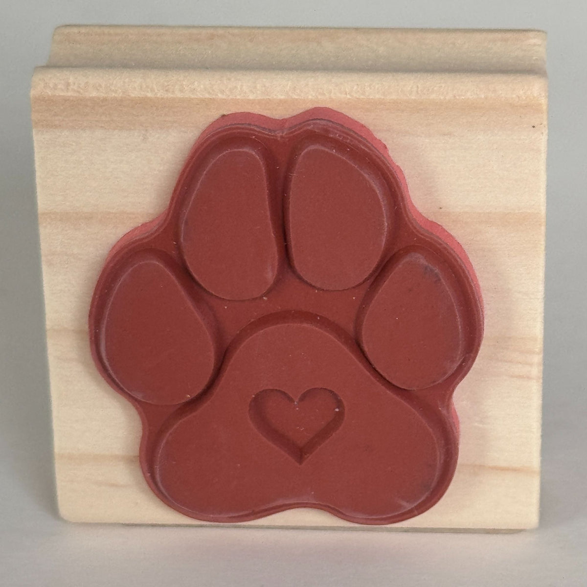 Momenta Rubber Stamp Paw Print Heart Pet Dog Cat Love Animal Card Making Wooden