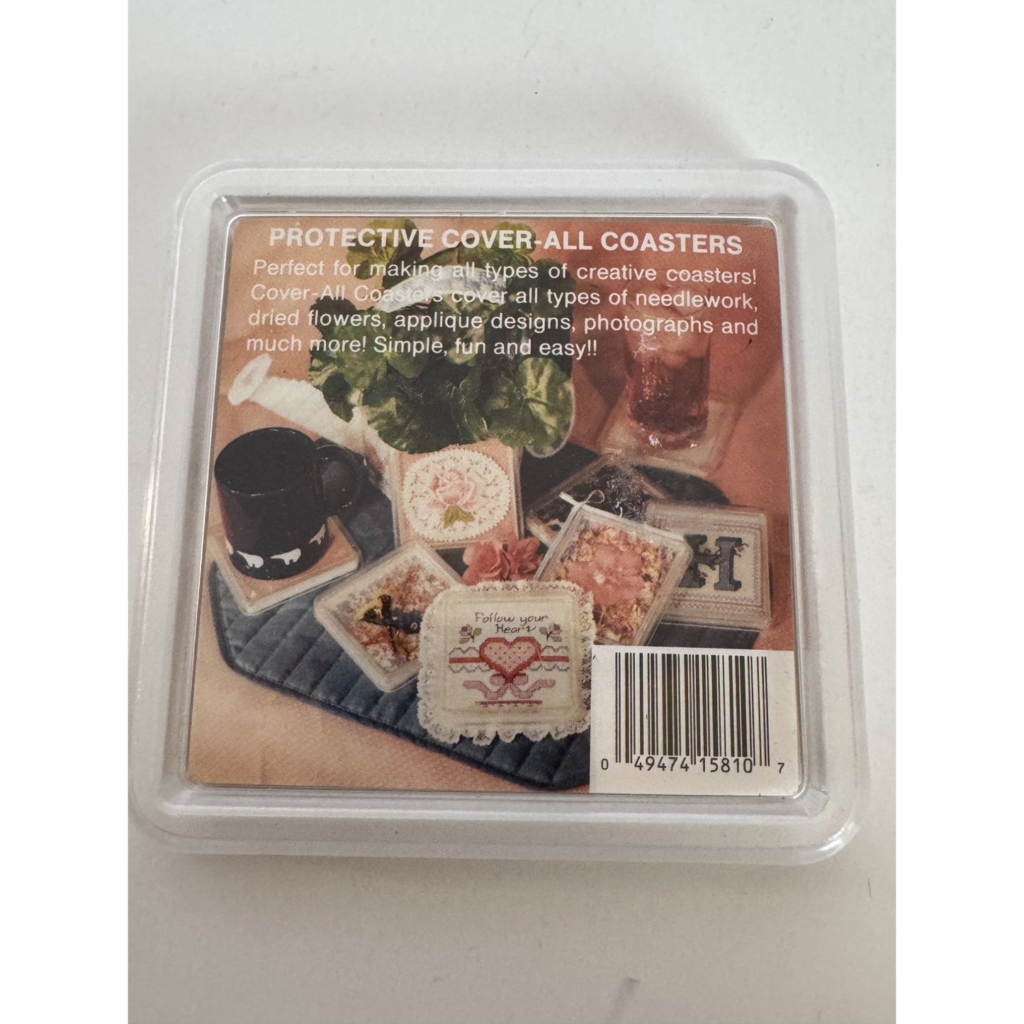 Protective Cover All Drink Coasters For Needlework Dried Flowers Photos Set of 3