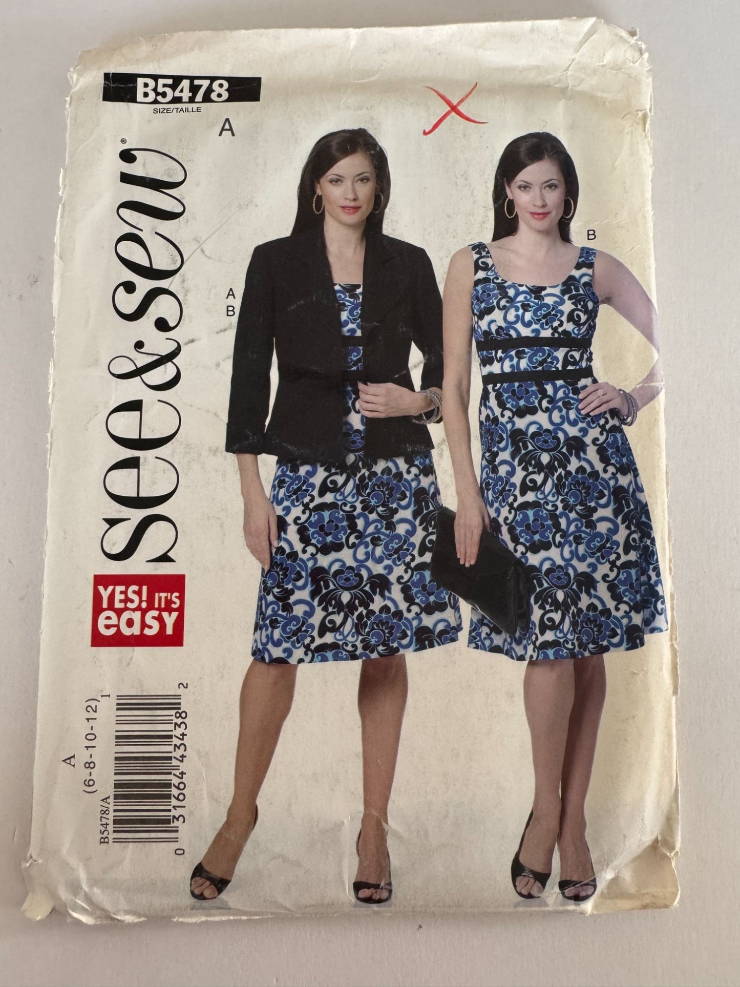 Butterick Sewing Pattern B5478 Jacket Dress Blazer Modern Workwear 6 8 10 12 UC