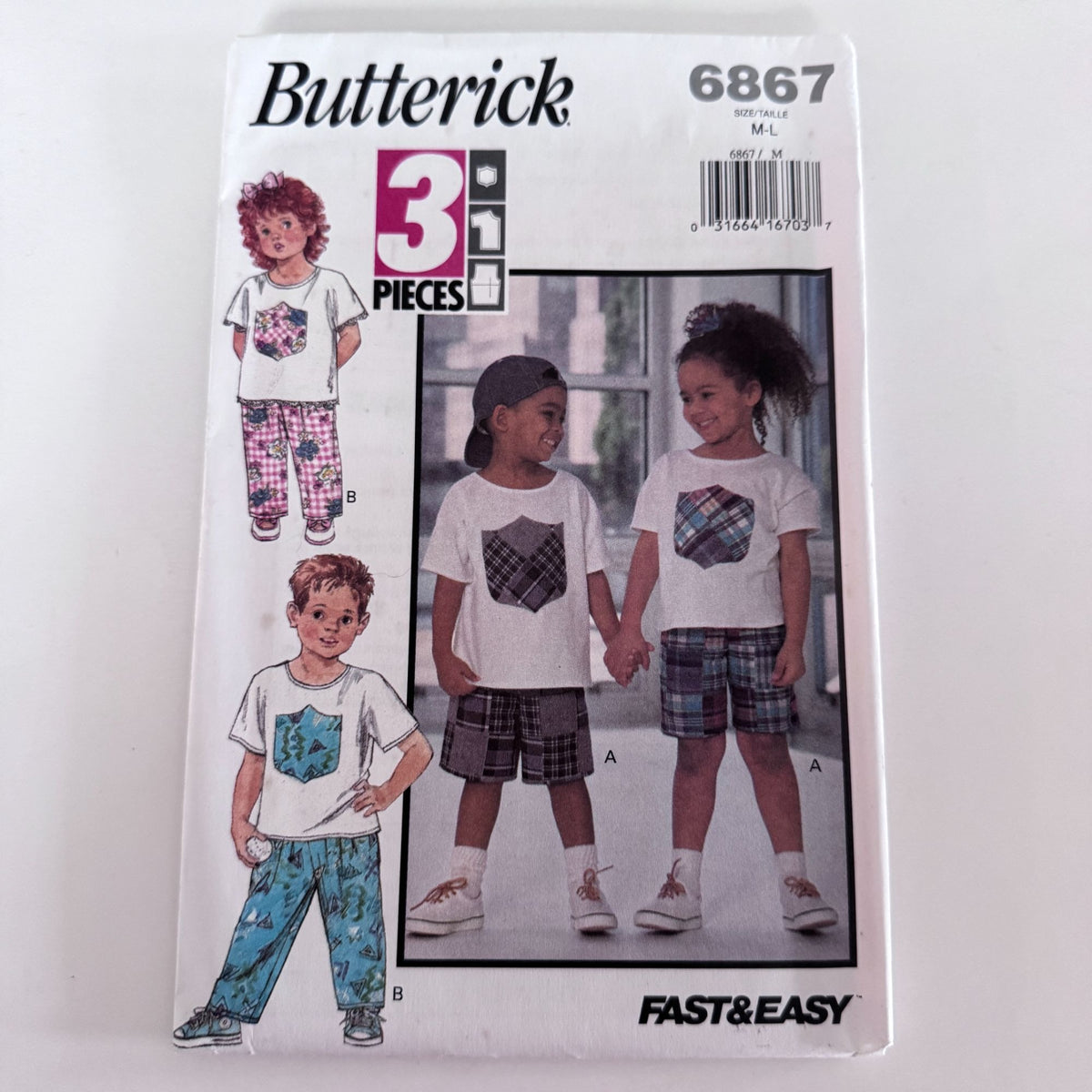 Butterick Sewing Pattern 6867 Kids Playwear Top Shorts Summer Easy 5 6 6X Uncut