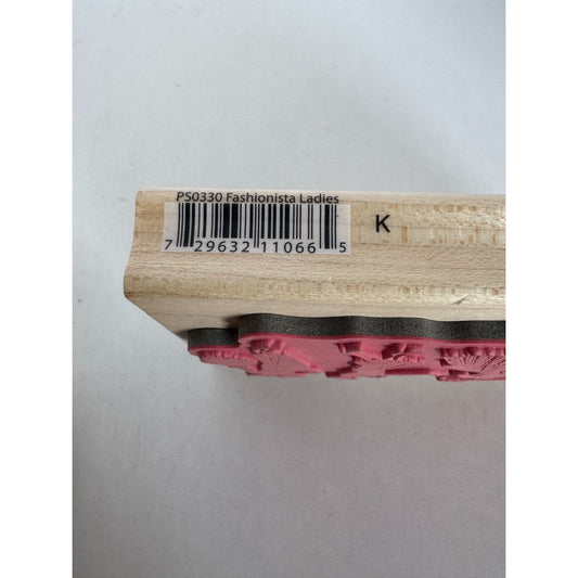 Hampton Art Rubber Stamp Fashionista Ladies 1920s Fashion Lady Flapper Dress Hat