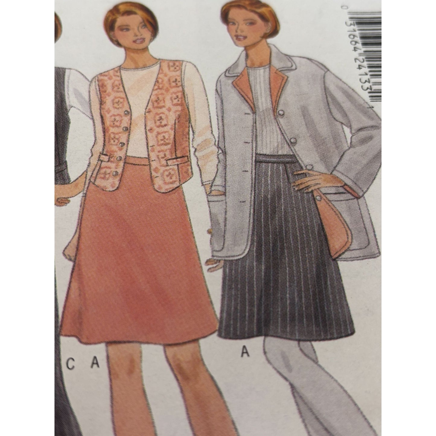 Butterick Sewing Pattern 4637 Career Casual Wardrobe Top Skirt Pants 18 20 22 UC
