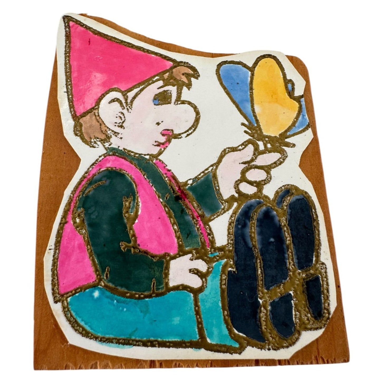 Gnome with Butterfly Rubber Stamp Whimsical Fantasy Friendship Card Making