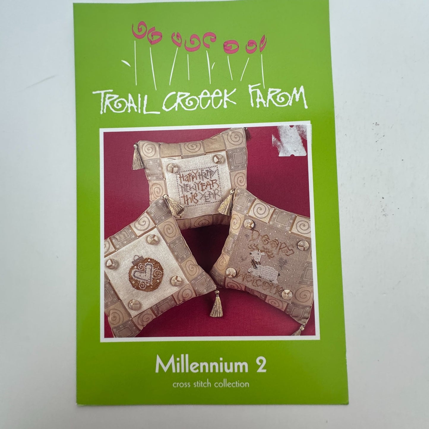 Trail Creek Farm Cross Stitch Pattern Millennium 2 Happy New Year Ornaments Deer