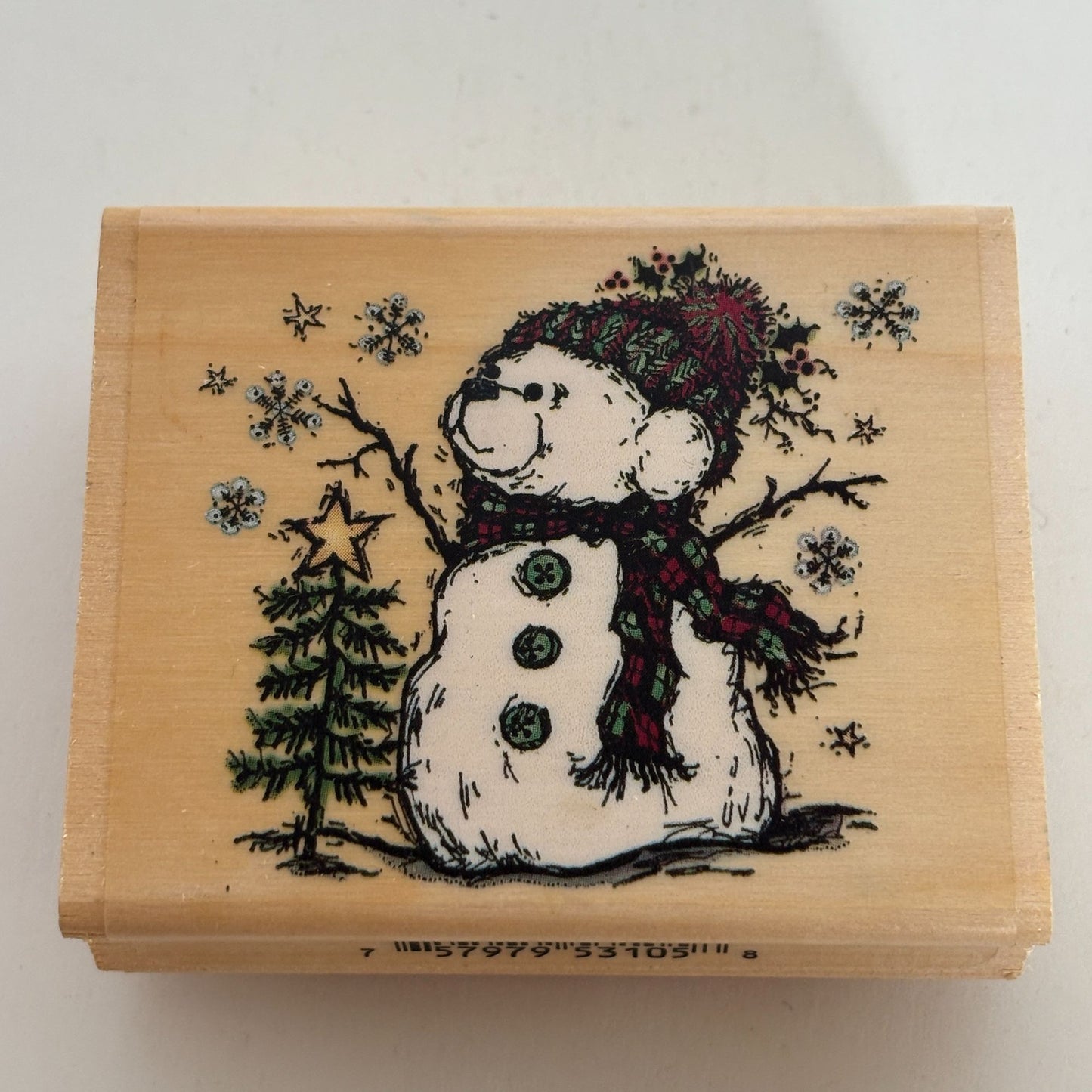 PSX Rubber Stamp Snowman Teddy Bear Snow Winter Holiday Christmas Card Making