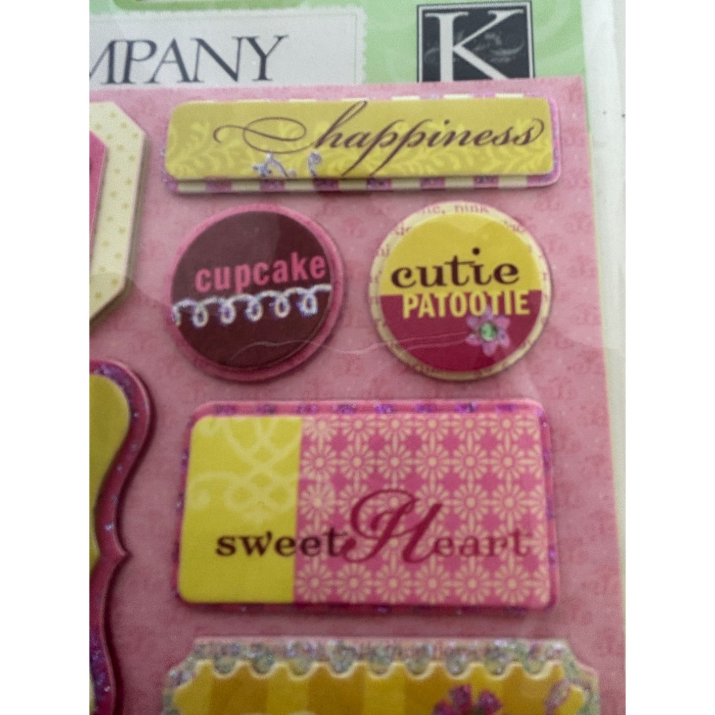 K and Company Grand Adhesions Dimensional Stickers Princess Tags Girly Girl 10pc