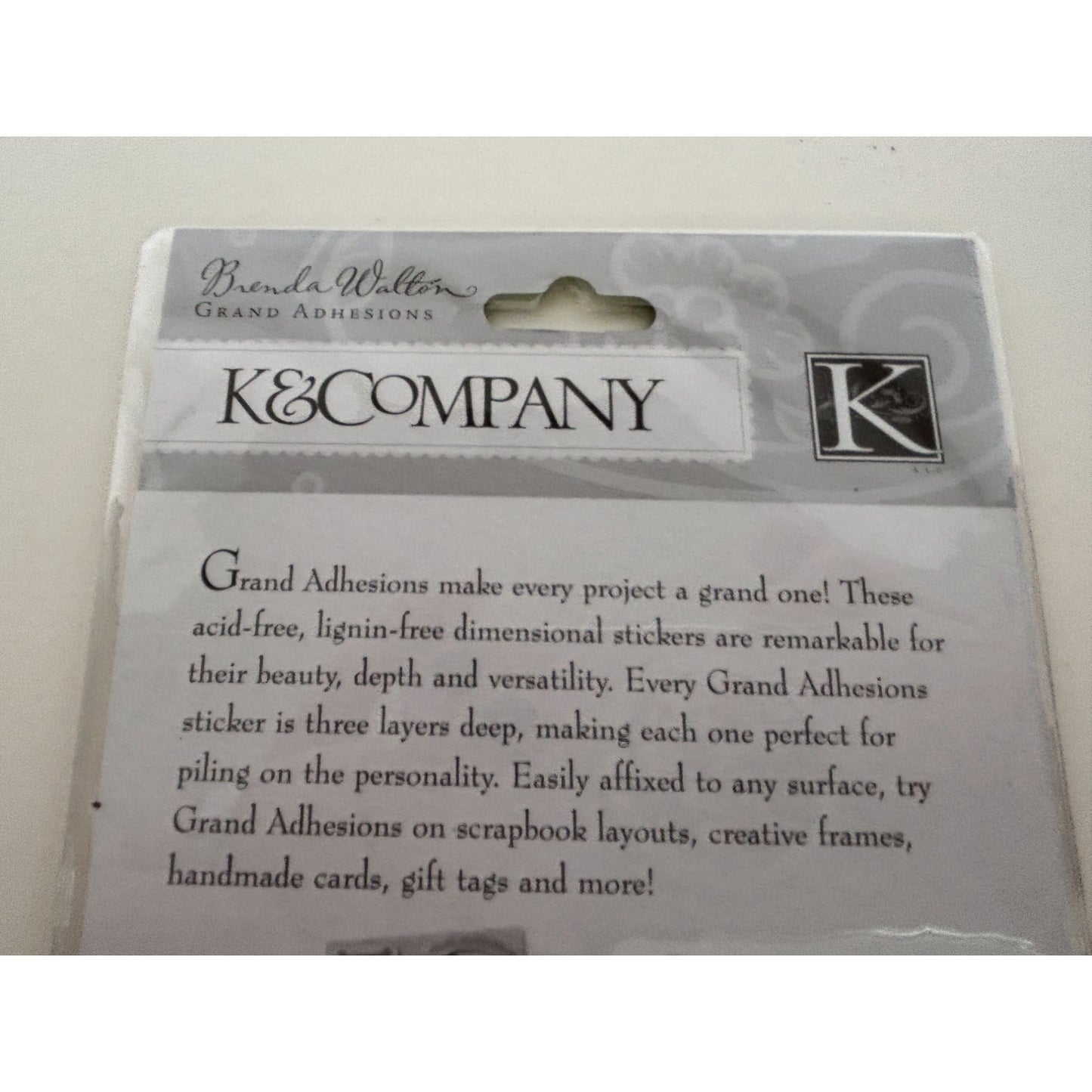 K and Company Grand Adhesions Dimensional Stickers Princess Tags Girly Girl 10pc