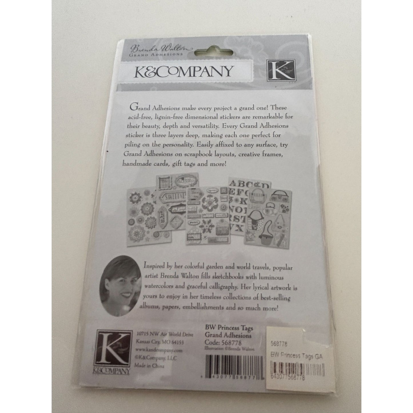 K and Company Grand Adhesions Dimensional Stickers Princess Tags Girly Girl 10pc
