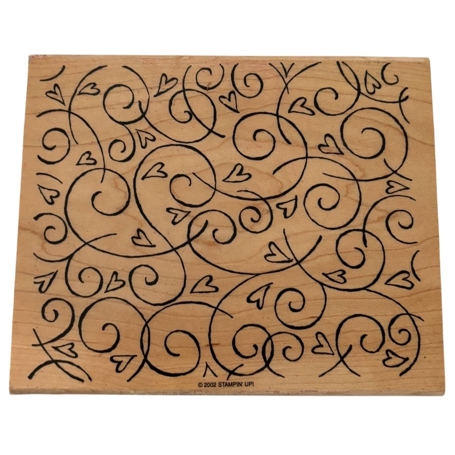 Stampin Up Rubber Stamp Block Soft Swirls Heart Background Valentines Day Card