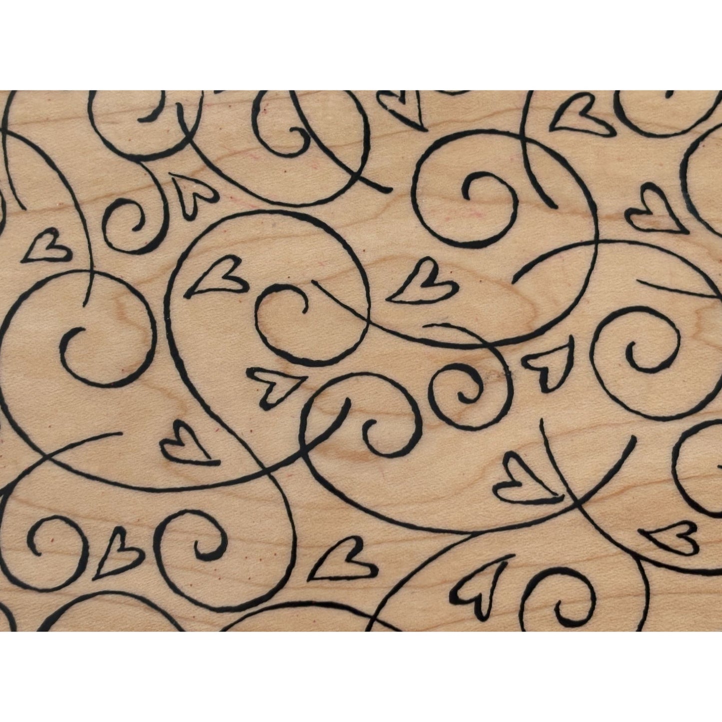 Stampin Up Rubber Stamp Block Soft Swirls Heart Background Valentines Day Card