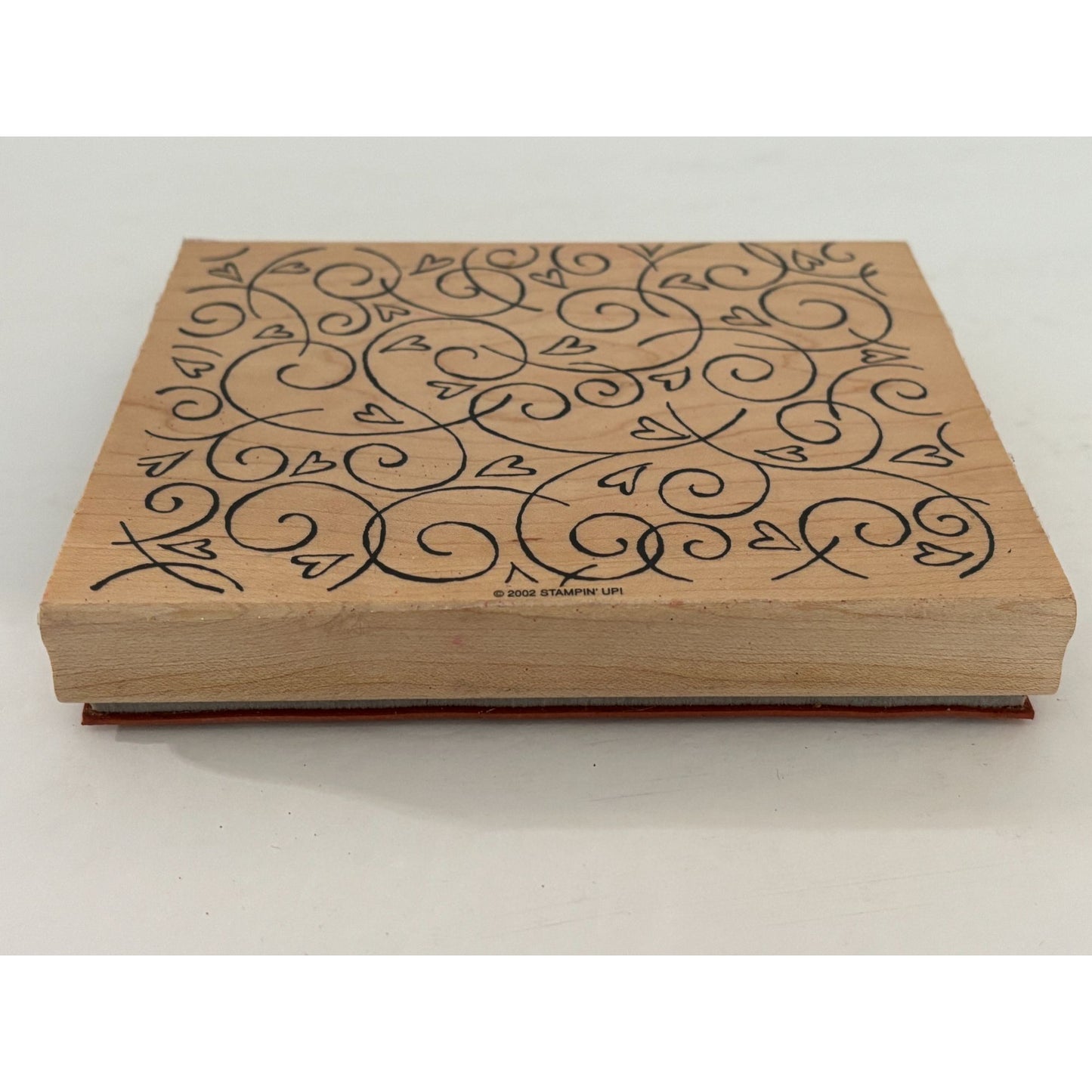Stampin Up Rubber Stamp Block Soft Swirls Heart Background Valentines Day Card