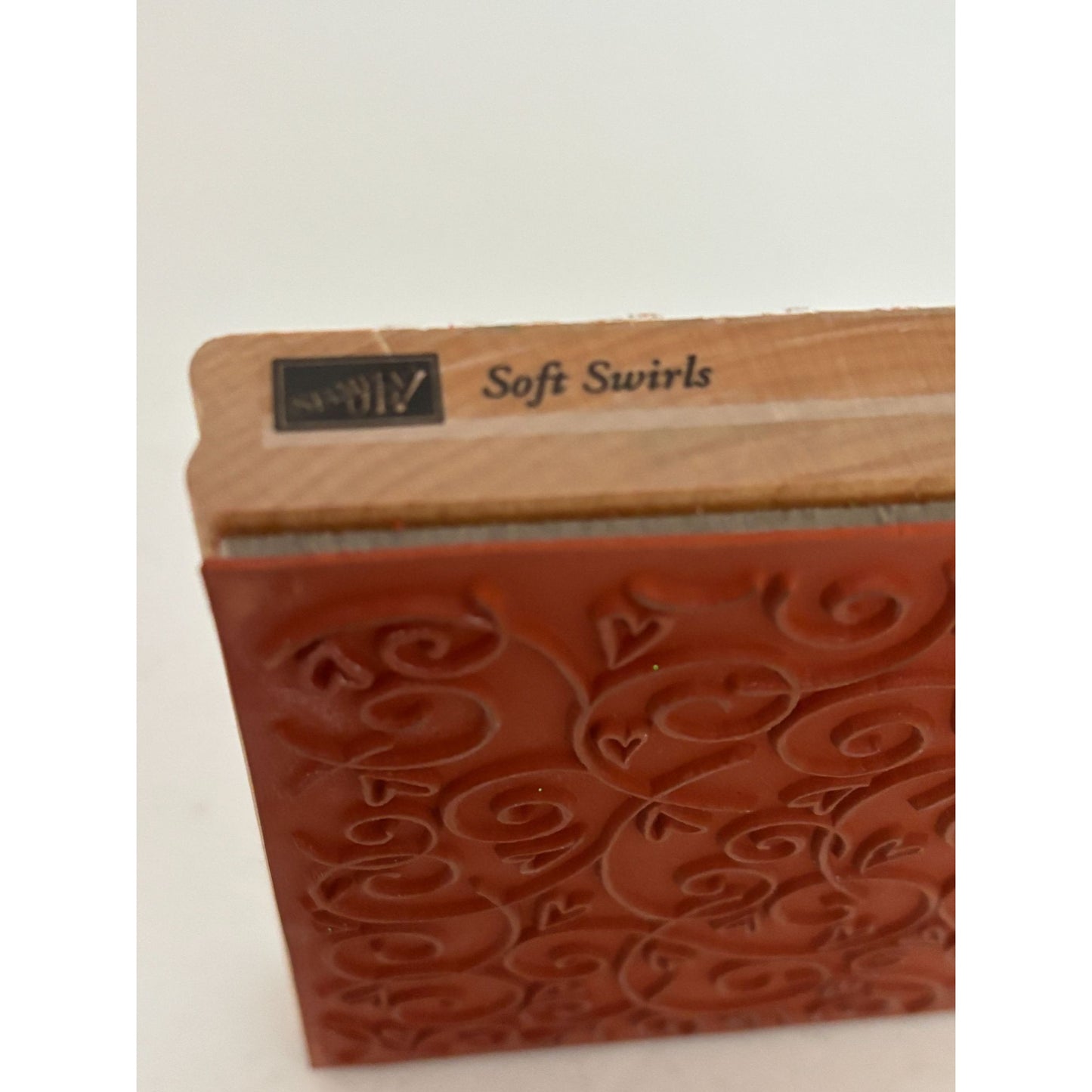Stampin Up Rubber Stamp Block Soft Swirls Heart Background Valentines Day Card