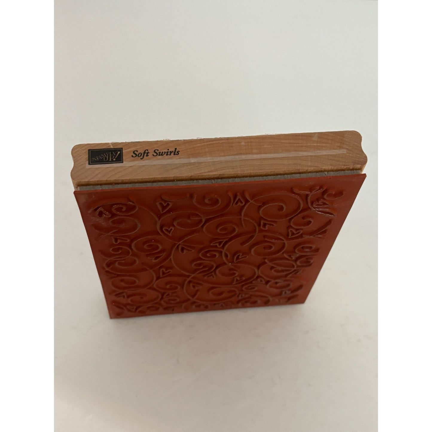 Stampin Up Rubber Stamp Block Soft Swirls Heart Background Valentines Day Card