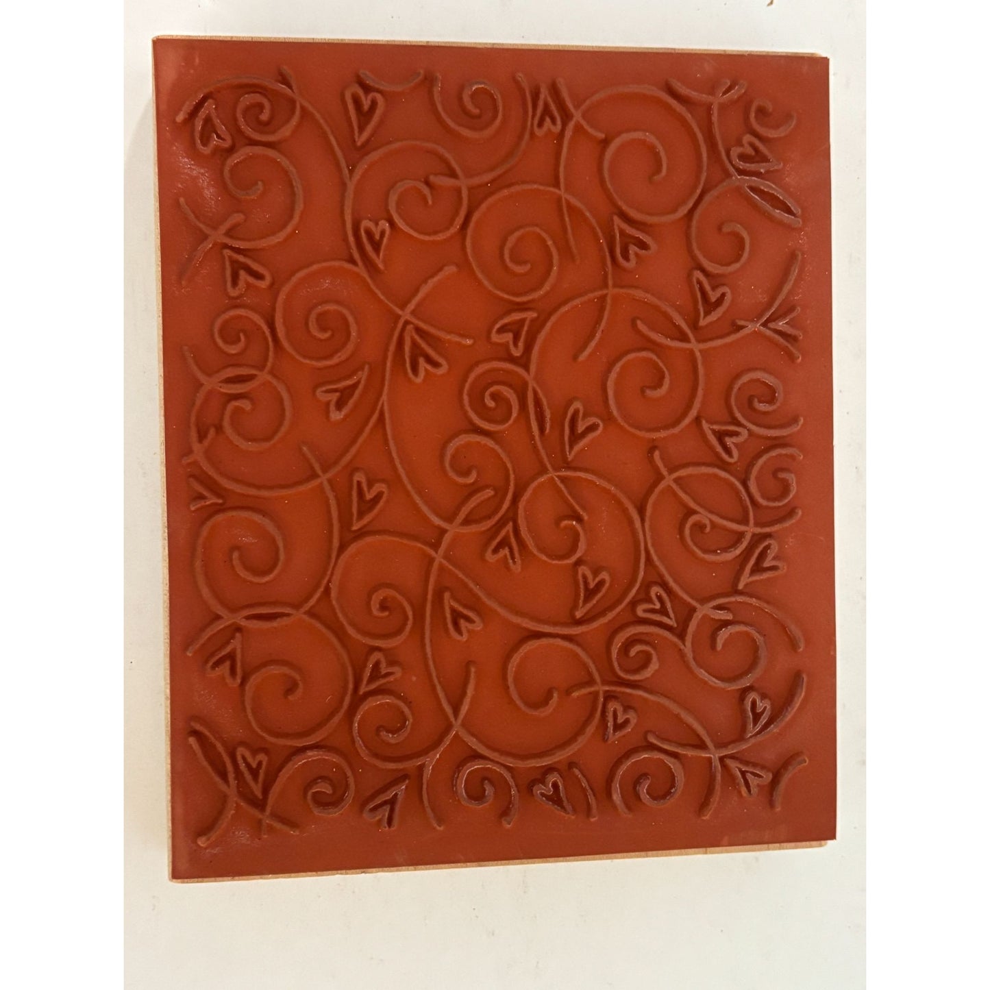 Stampin Up Rubber Stamp Block Soft Swirls Heart Background Valentines Day Card