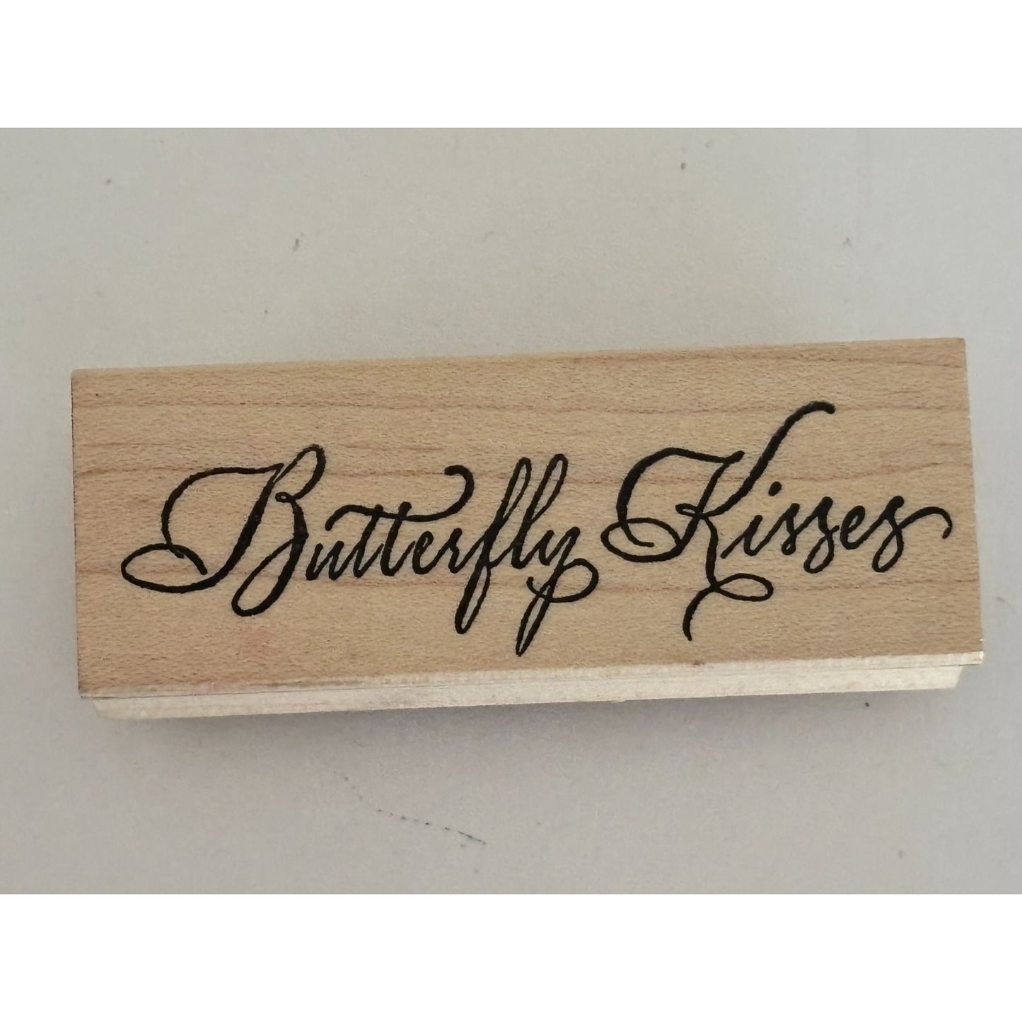 Serendipity Rubber Stamp Butterfly Kisses Fancy Script Sentiment Cardmaking Word