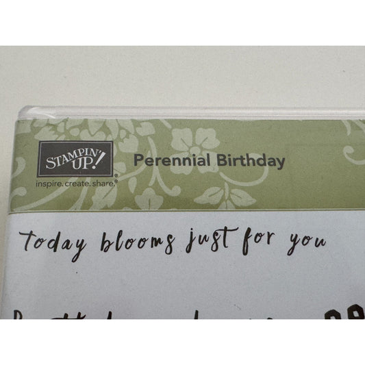 Stampin Up Wood Mounted Stamp Set Perennial Birthday Card Making Sentiments Word