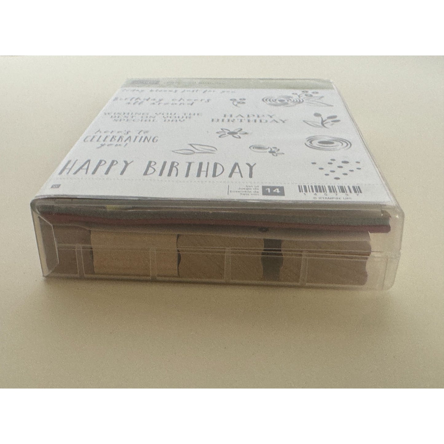 Stampin Up Wood Mounted Stamp Set Perennial Birthday Card Making Sentiments Word