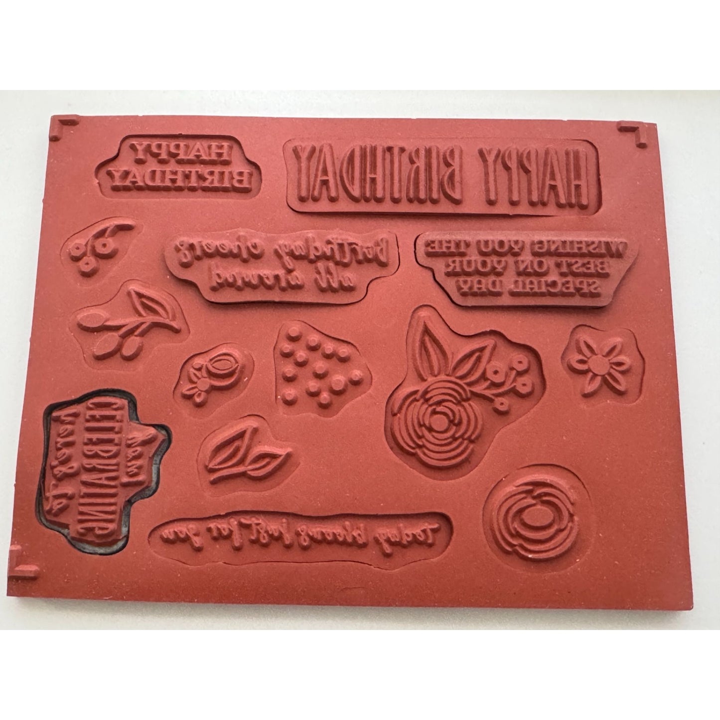 Stampin Up Wood Mounted Stamp Set Perennial Birthday Card Making Sentiments Word