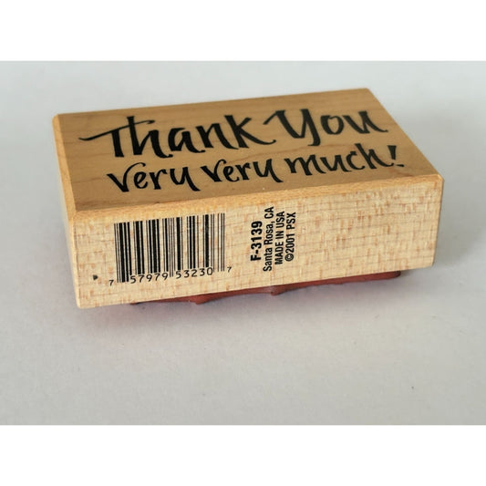 PSX Rubber Stamp Thank You Very Much Sentiment Card Making Words Wood Mounted