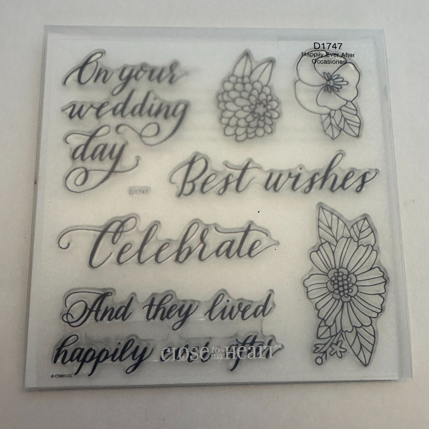 CTMH My Acrylix Acrylic Stamp Set D1747 Happily Ever After Wedding Card Making