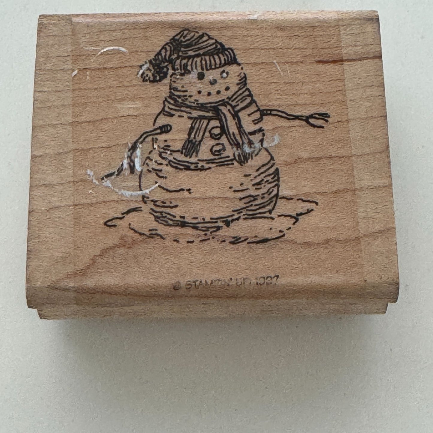 Stampin Up Rubber Stamp Snowman Scarf Hat Christmas Card Making Holiday Craft