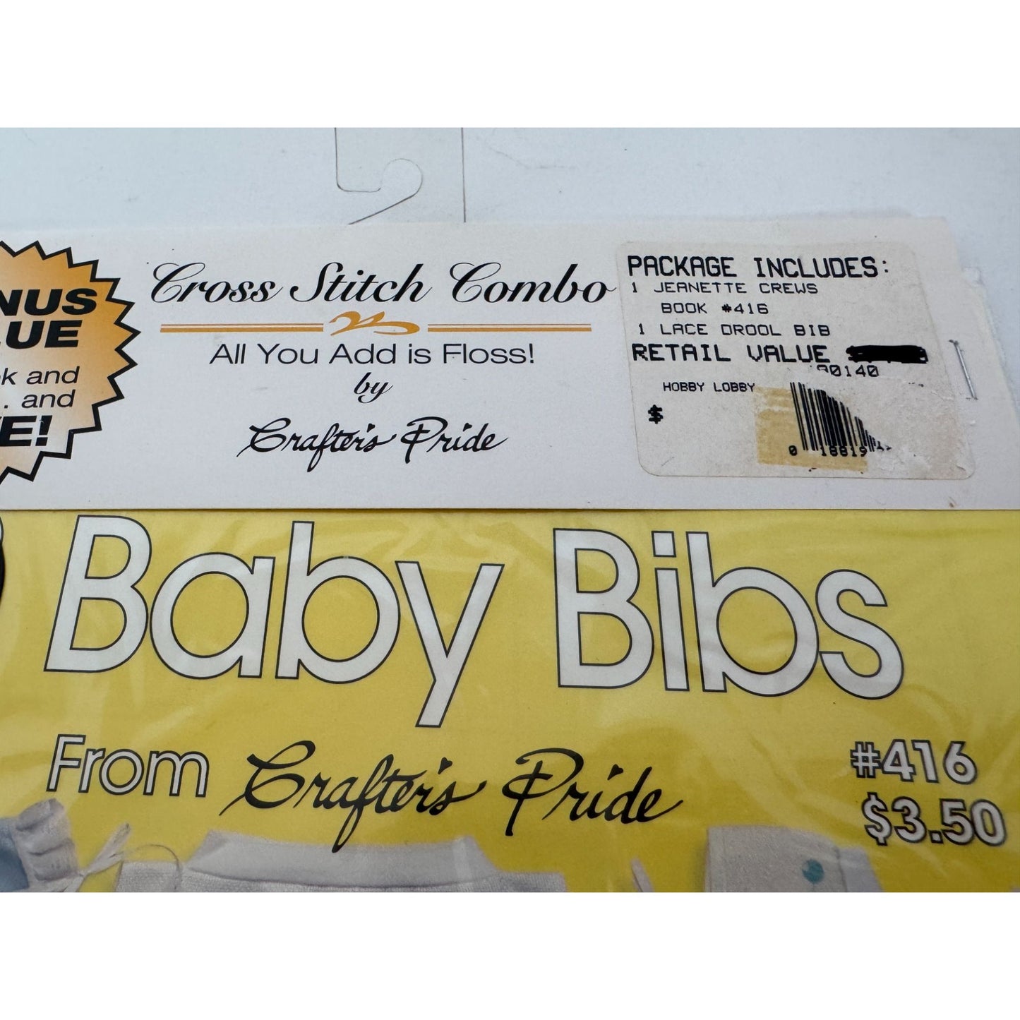 Jeanette Crews Designs Cross Stitch Pattern Baby Bibs Crafters Pride Cat Dog 416
