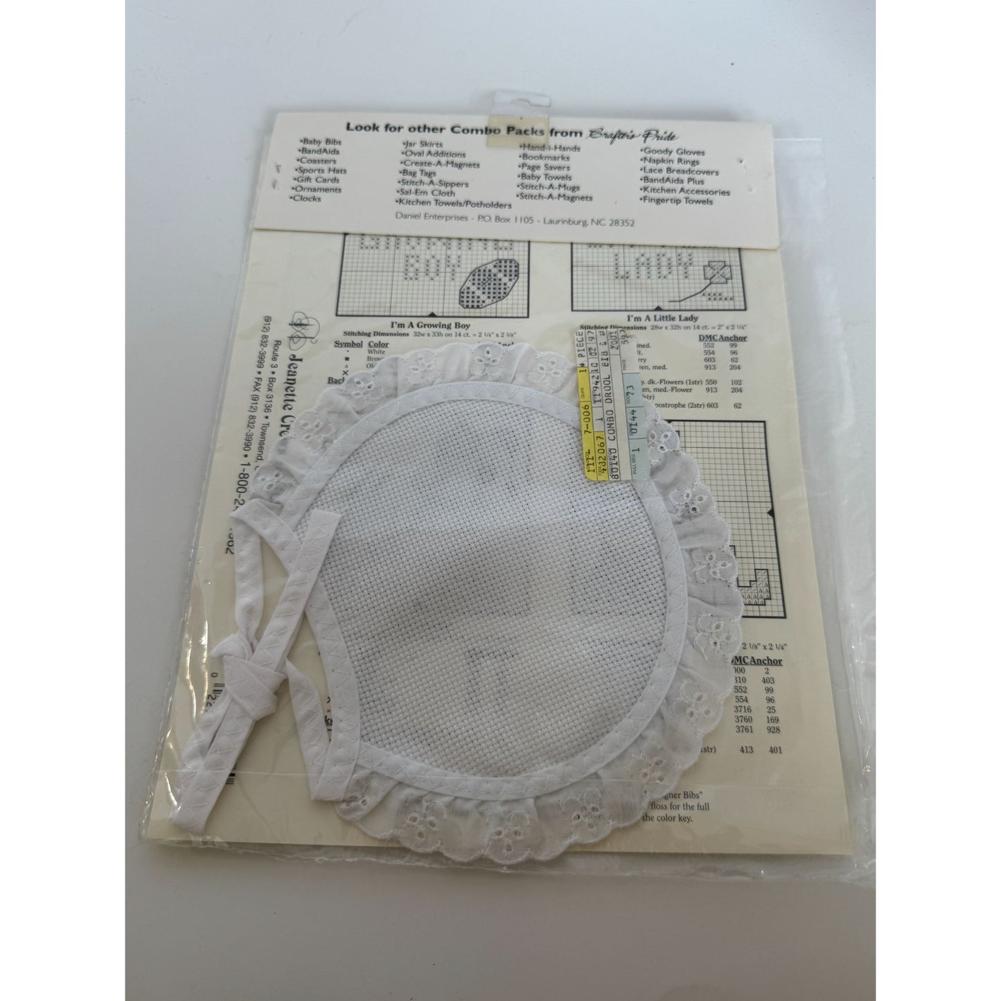 Jeanette Crews Designs Cross Stitch Pattern Baby Bibs Crafters Pride Cat Dog 416