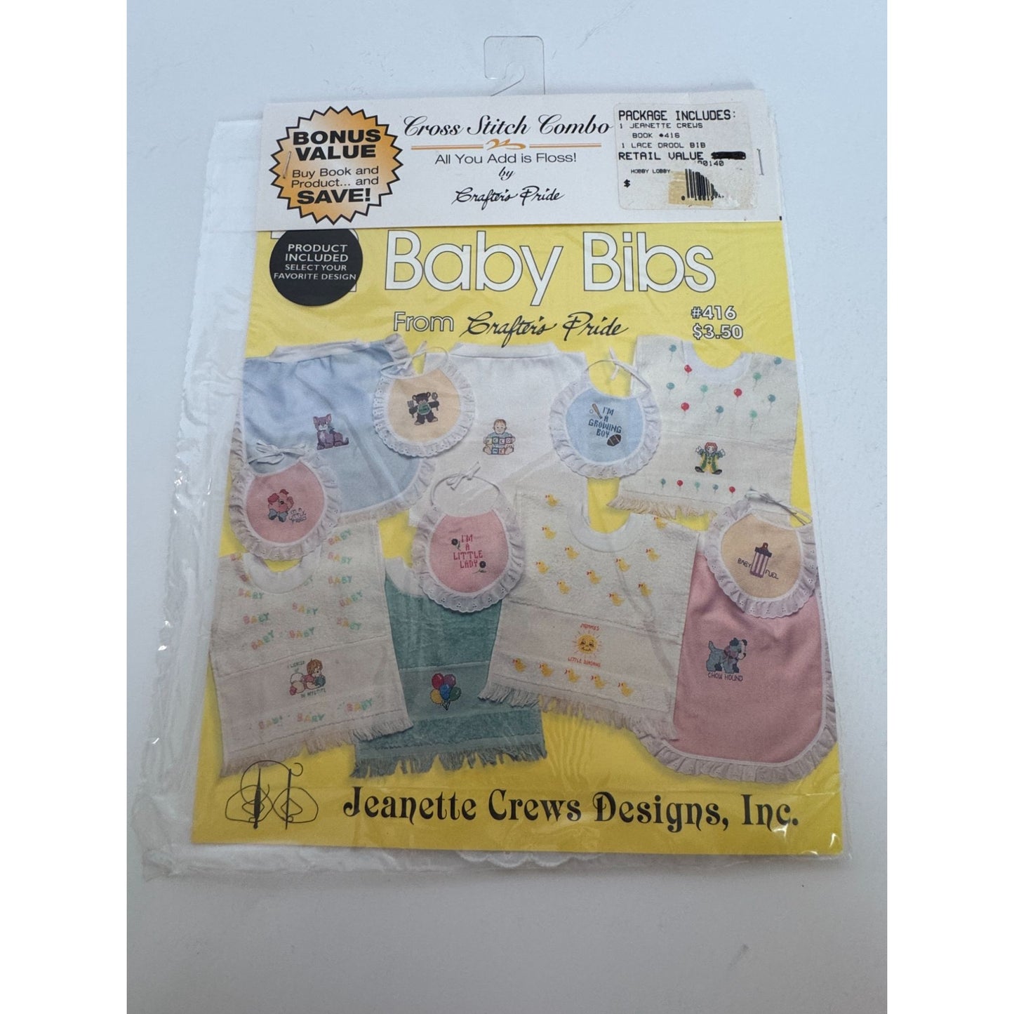 Jeanette Crews Designs Cross Stitch Pattern Baby Bibs Crafters Pride Cat Dog 416