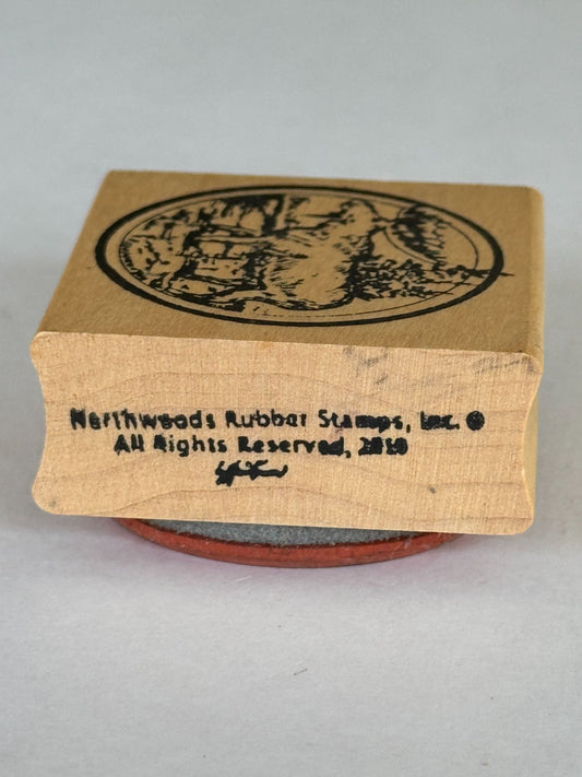 Northwoods Rubber Stamp Moose Circle Forest Woods Nature Animal Outdoors Alaska