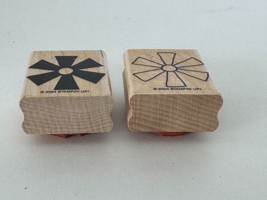 Stampin Up Rubber Stamps Flower Two Step Shape Pinwheel Wind Mill Card Making