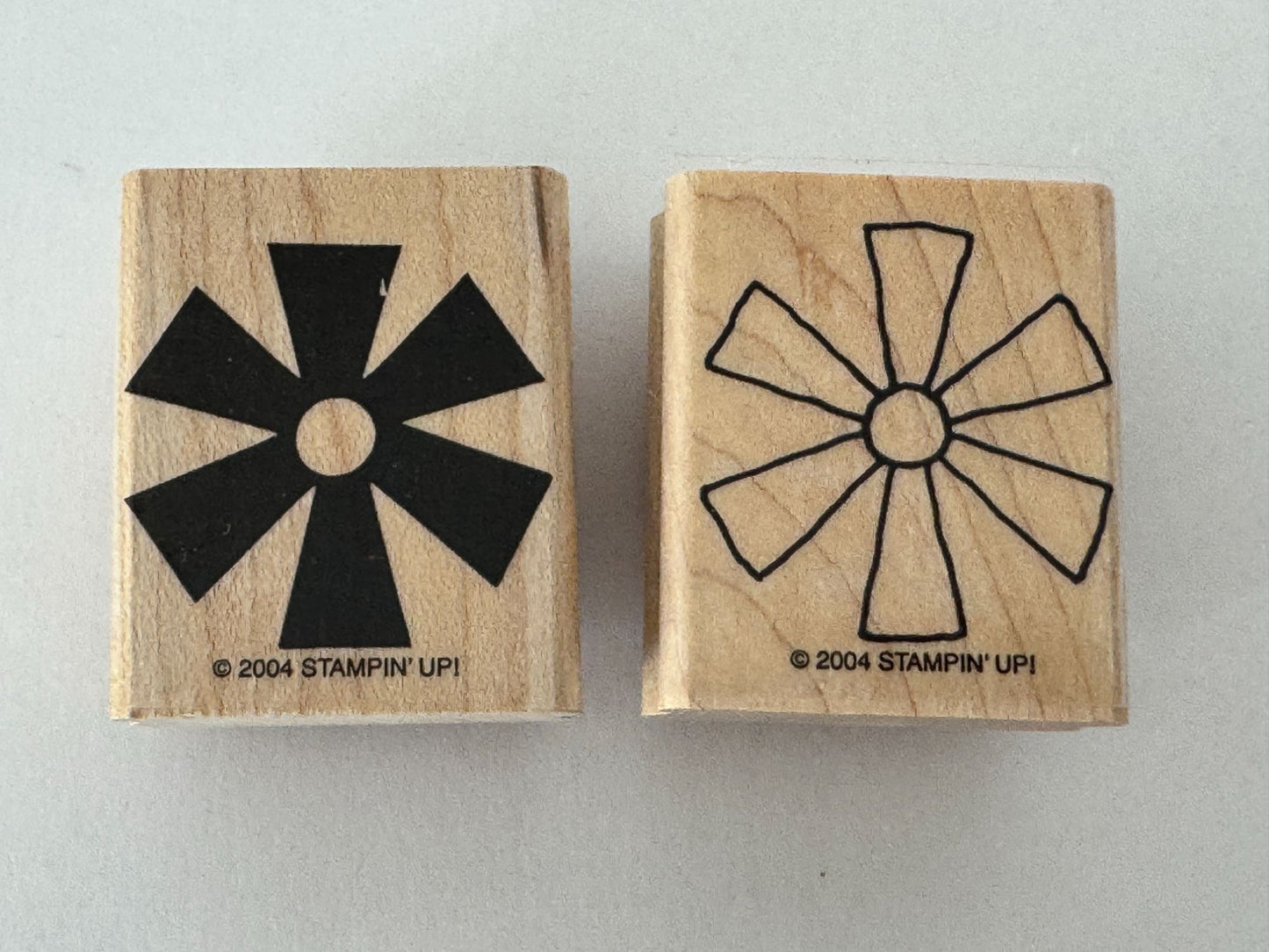 Stampin Up Rubber Stamps Flower Two Step Shape Pinwheel Wind Mill Card Making