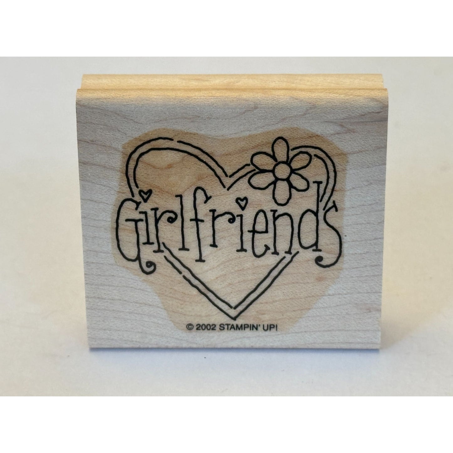 Stampin Up Rubber Stamp Girlfriends in Heart Card Making Words Friendship Friend