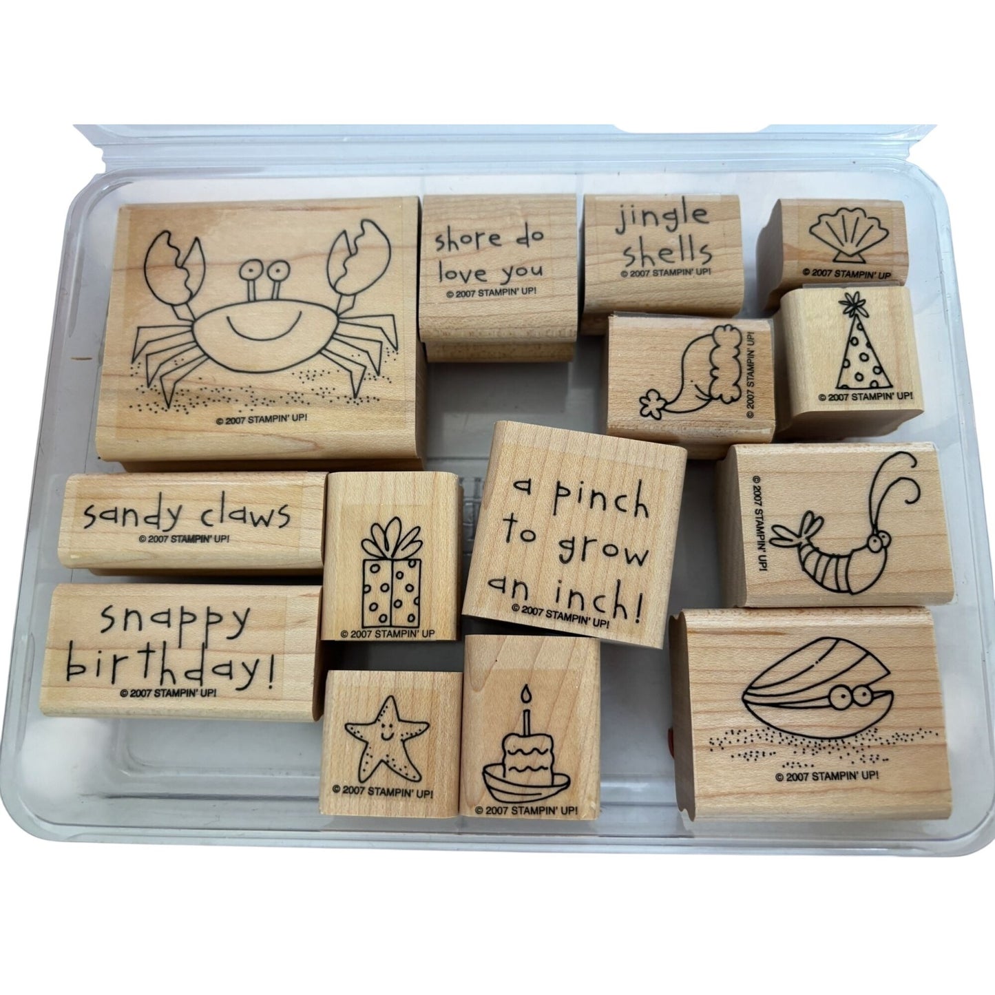 Stampin Up Rubber Stamp Set Crab and Company Funny Puns Beach Jingle Shells