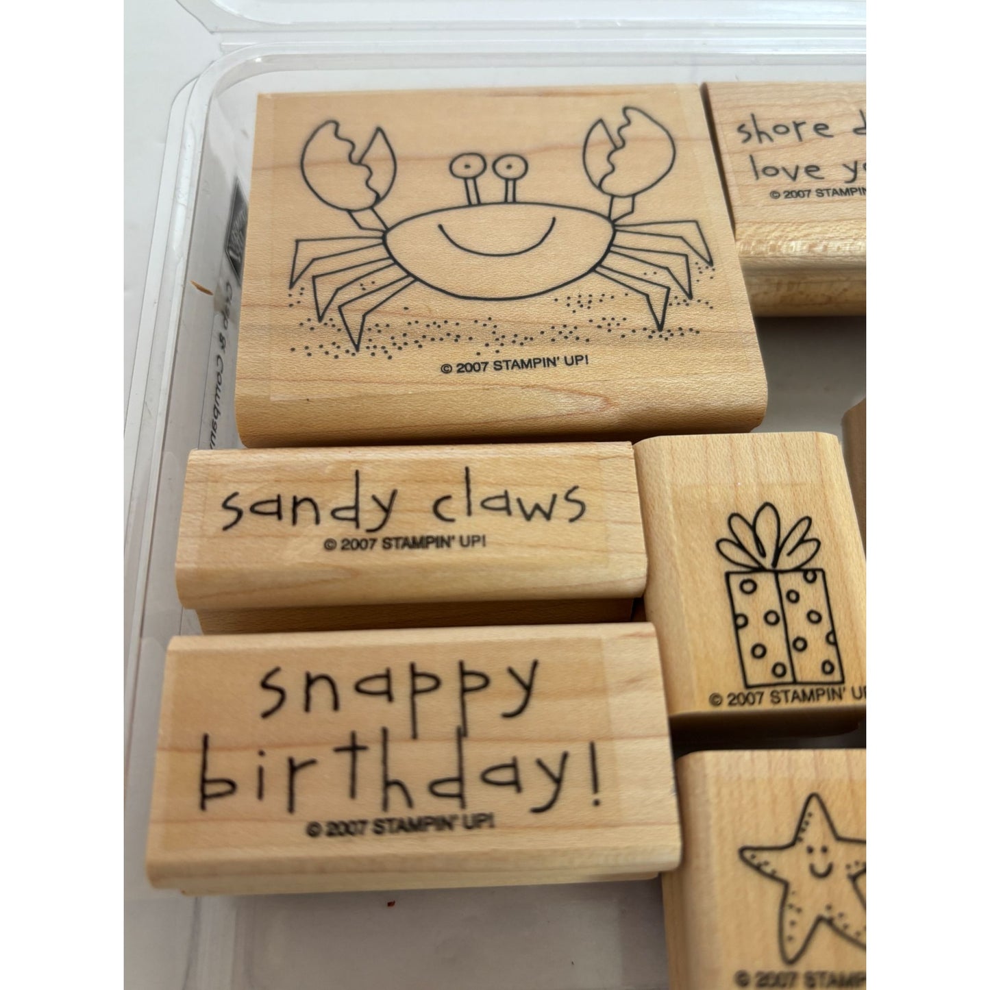 Stampin Up Rubber Stamp Set Crab and Company Funny Puns Beach Jingle Shells