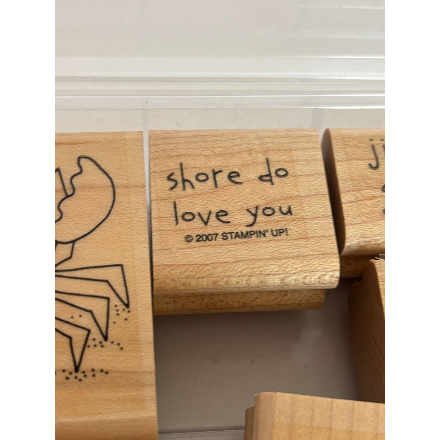 Stampin Up Rubber Stamp Set Crab and Company Funny Puns Beach Jingle Shells