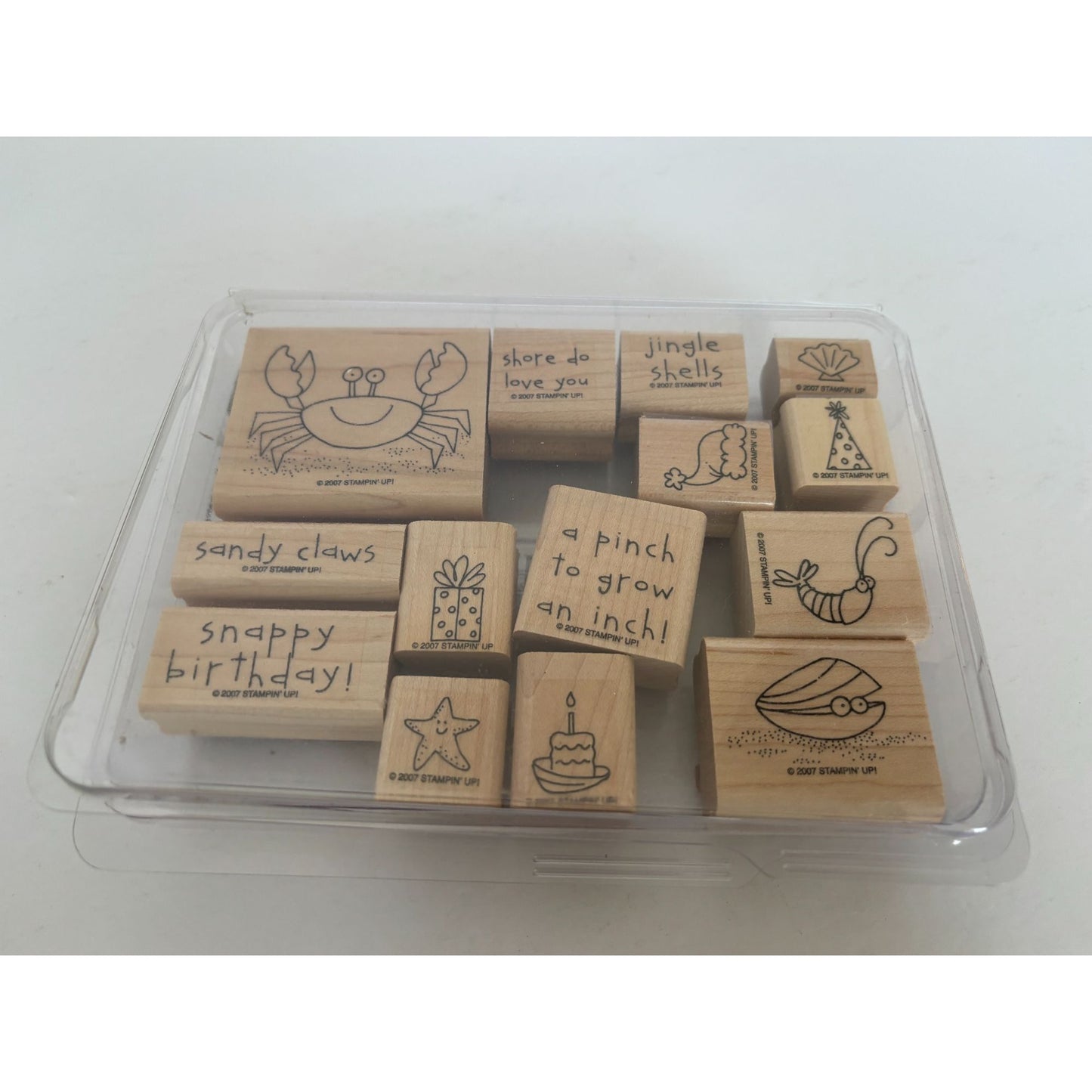 Stampin Up Rubber Stamp Set Crab and Company Funny Puns Beach Jingle Shells