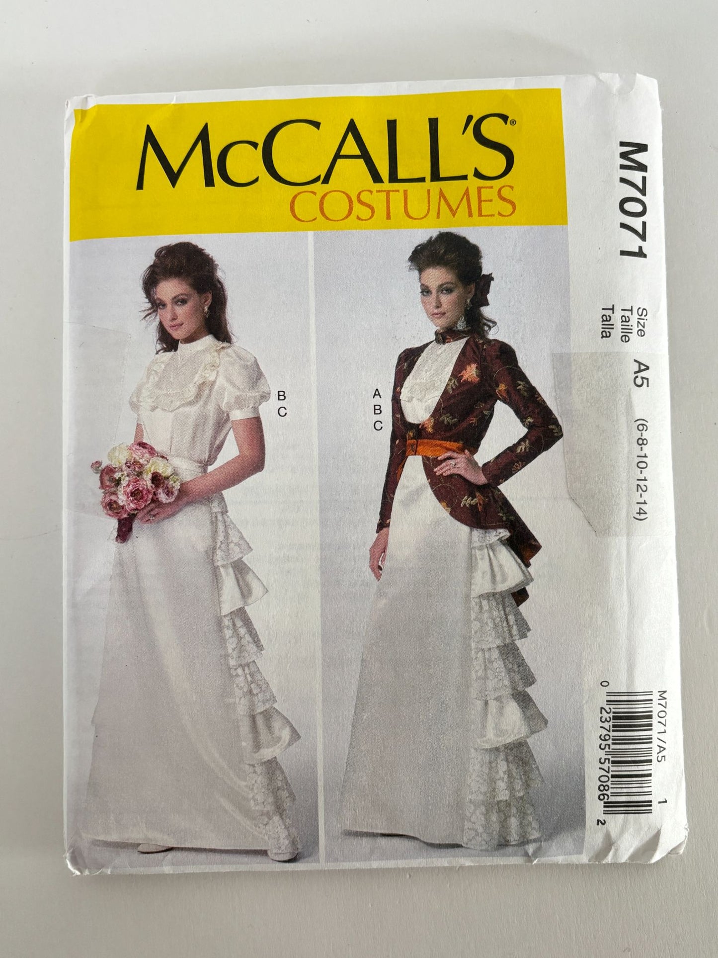 McCalls Sewing Pattern M7071 Victorian Costume Renaissance Outfit Skirt 6-14 UC