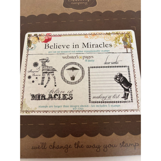 Unity Stamp Company Rubber Stamp Set Believe In Miracles Christmas Making a List