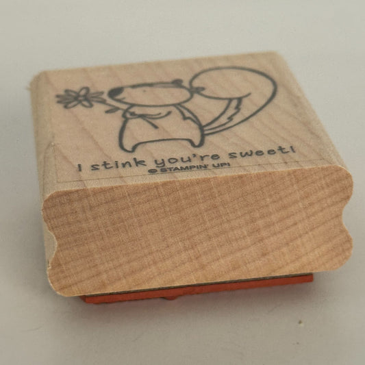 Stampin Up Rubber Stamp Pun Skunk Pun I Stink You are Sweet Card Making Words