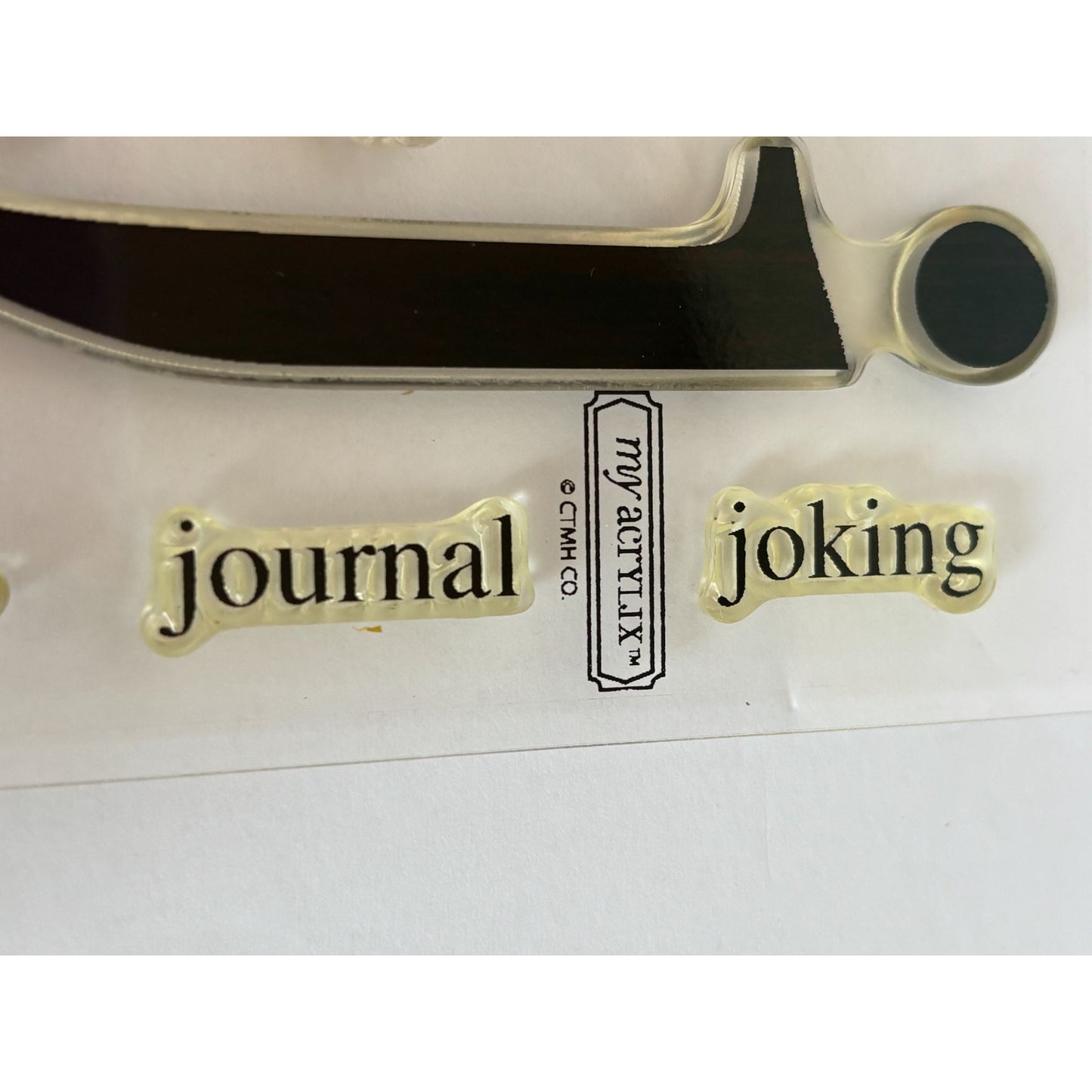 CTMH Clear Stamp Set My Acrylix Solo J Letter Monogram Journal Joking Joy Star