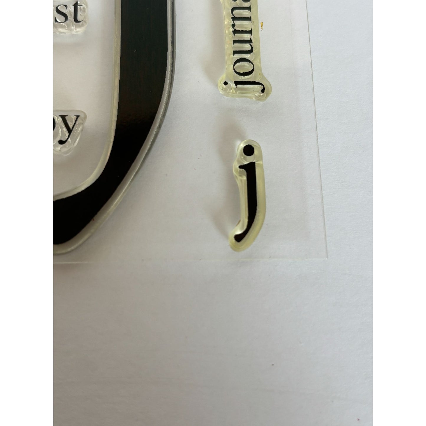 CTMH Clear Stamp Set My Acrylix Solo J Letter Monogram Journal Joking Joy Star