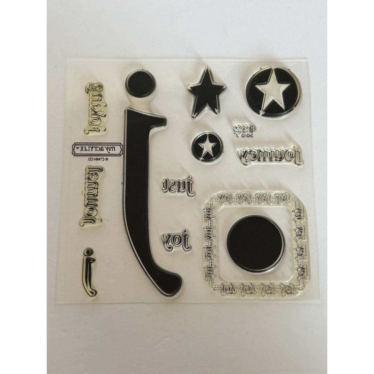 CTMH Clear Stamp Set My Acrylix Solo J Letter Monogram Journal Joking Joy Star