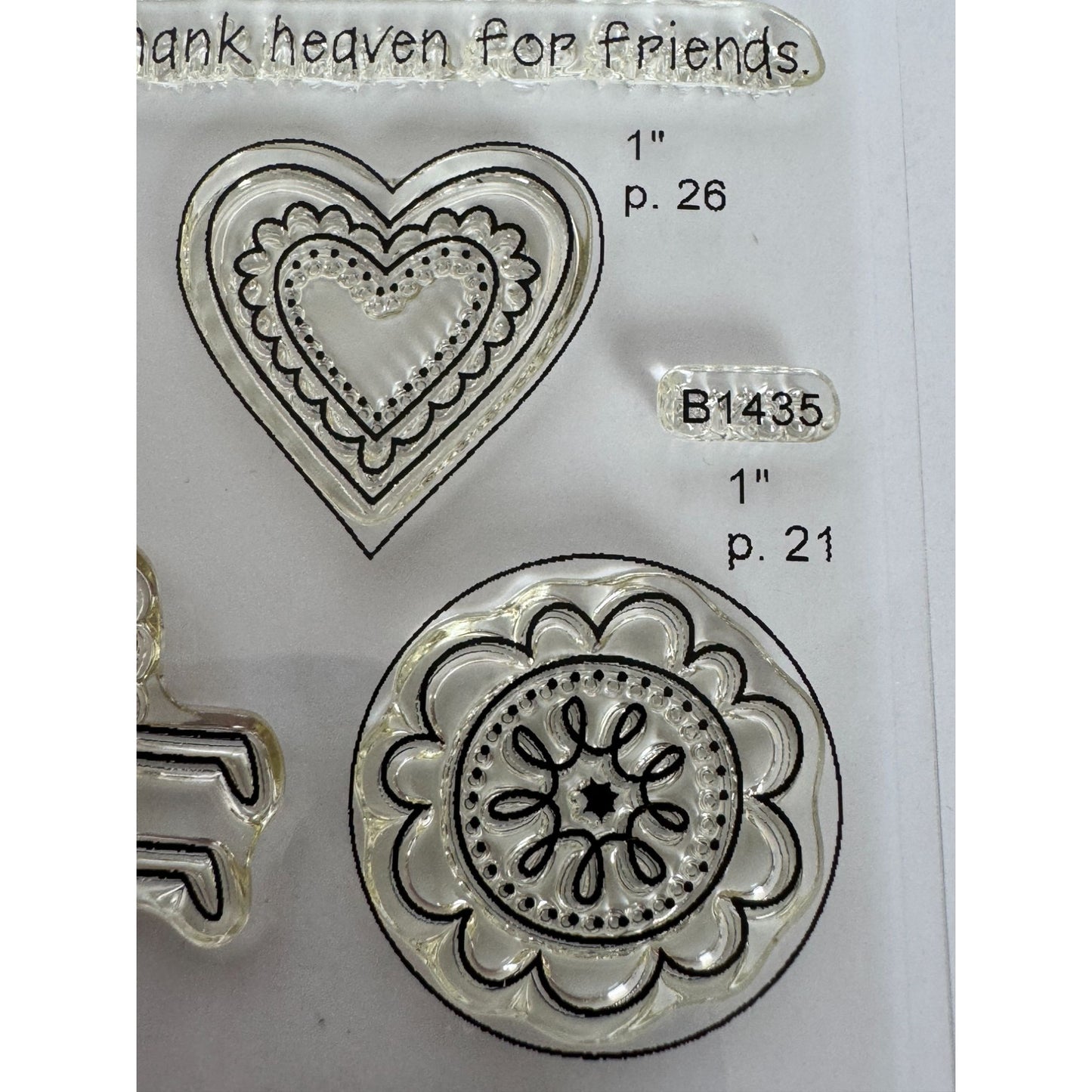 CTMH My Acrylix Acrylic Stamp Set Angel Friends Friendship Thank Heaven Words