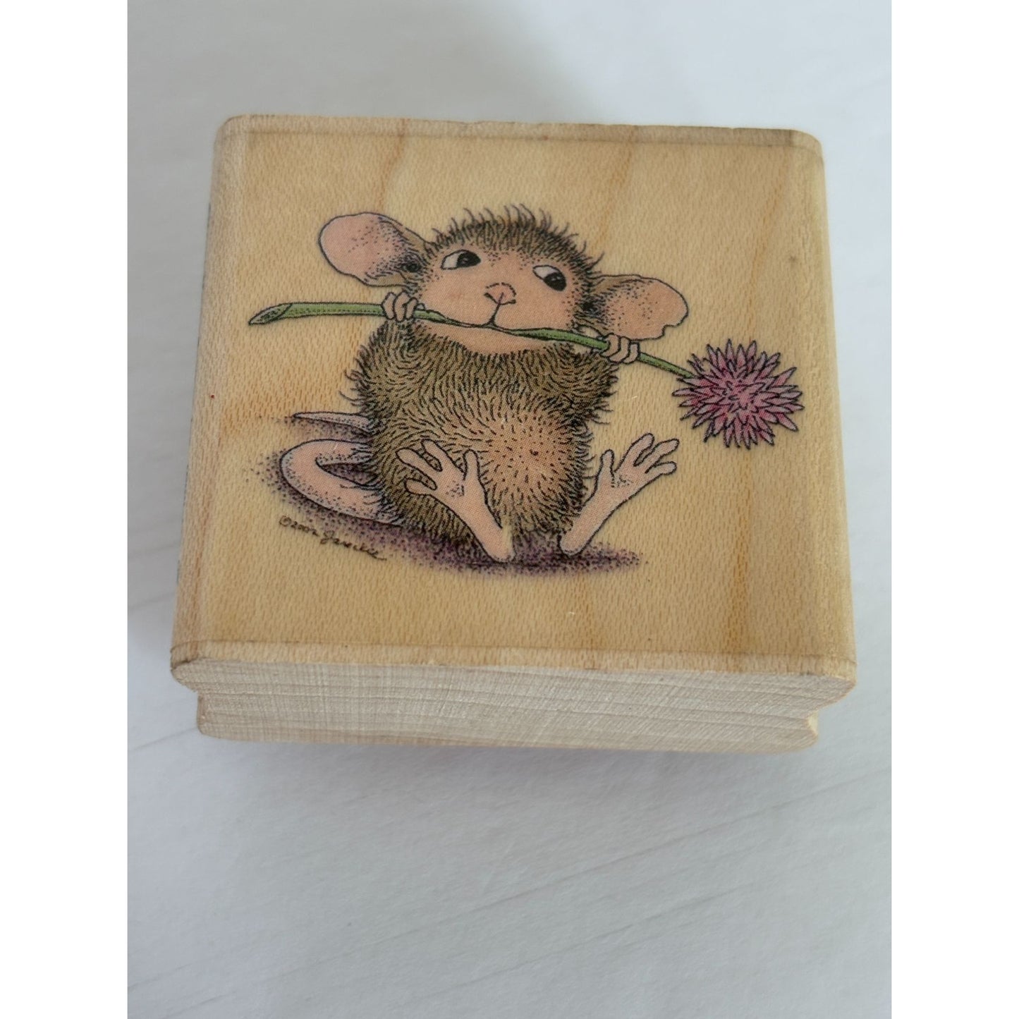 House Mouse Rubber Stamp Mudpie Munch Mouse Animal Flower Card Making